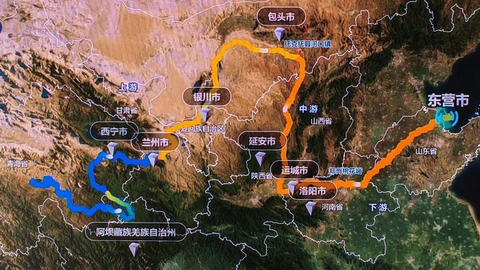 △黃河發(fā)源于青藏高原，呈“幾”字形流經(jīng)青海、四川、甘肅、寧夏、內(nèi)蒙古、山西、陜西、河南、山東9省區(qū)，全長5464公里。(資料圖)