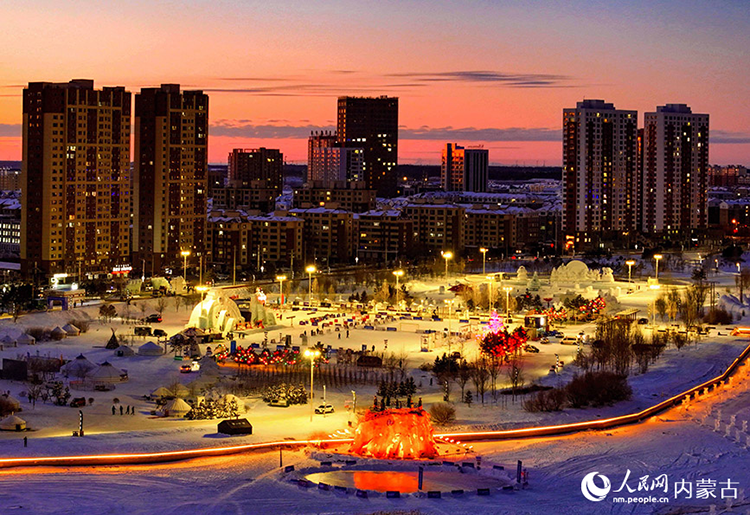 2024年12月20日拍攝的呼倫貝爾市城市越野滑雪公園景色（無(wú)人機(jī)照片）。王正攝