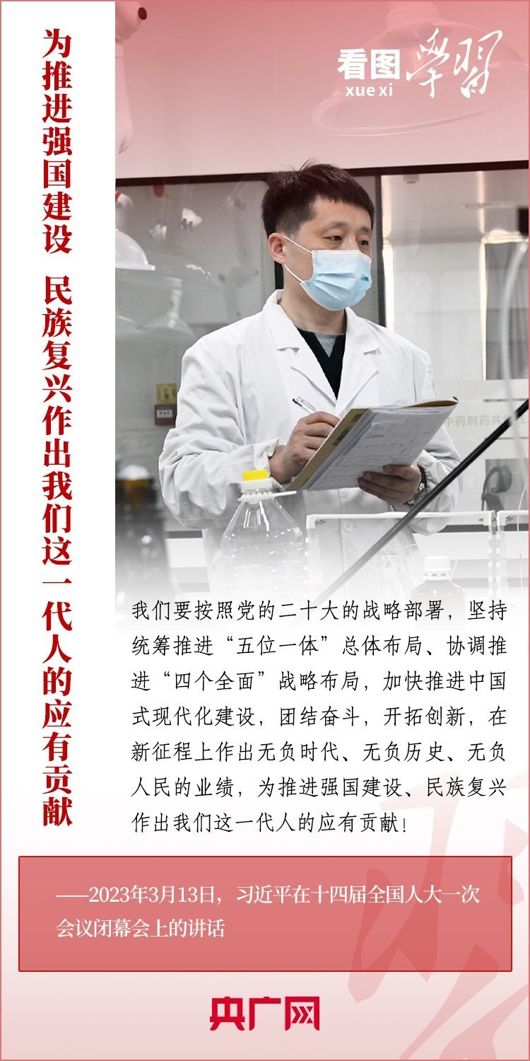 看圖學習丨為推進強國建設、民族復興作出我們這一代人的應有貢獻