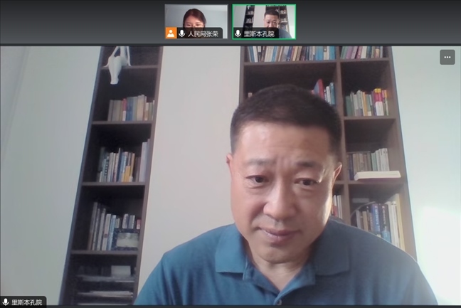 里斯本大學孔子學院中方院長王錦程。 采訪截圖