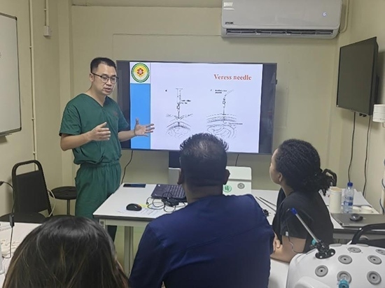 培訓(xùn)現(xiàn)場(chǎng)。第18期援圭亞那醫(yī)療隊(duì)供圖