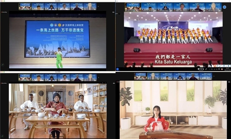 圖為開營儀式上兩國營員表演精彩節(jié)目。黎明職業(yè)大學(xué)供圖