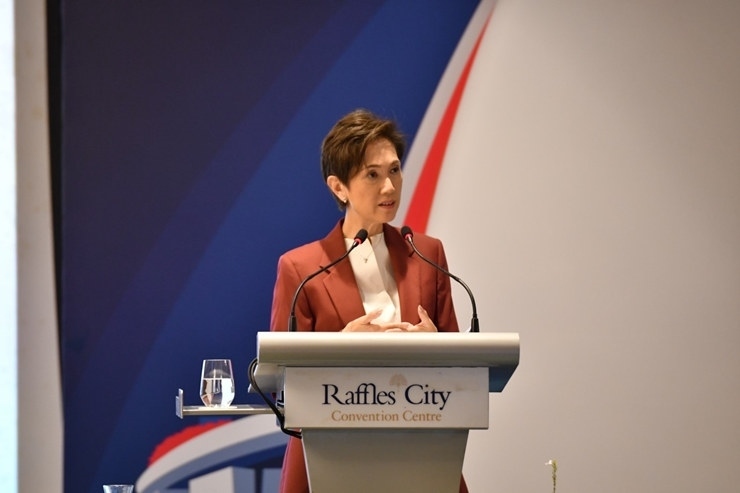 新加坡通訊及新聞部長兼內政部第二部長楊莉明。新加坡南洋理工大學供圖