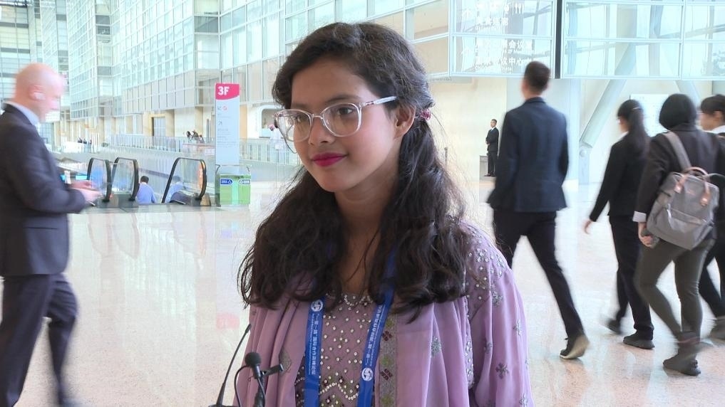 阿里法·沁在參加第三屆“一帶一路”國際合作高峰論壇民心相通專題論壇后接受記者采訪。