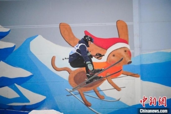 12月22日，云南省第一屆冬季運動會在昆明開幕。圖為選手在公開組男子自由式滑雪雪上技巧比賽中。中新社記者 劉冉陽 攝