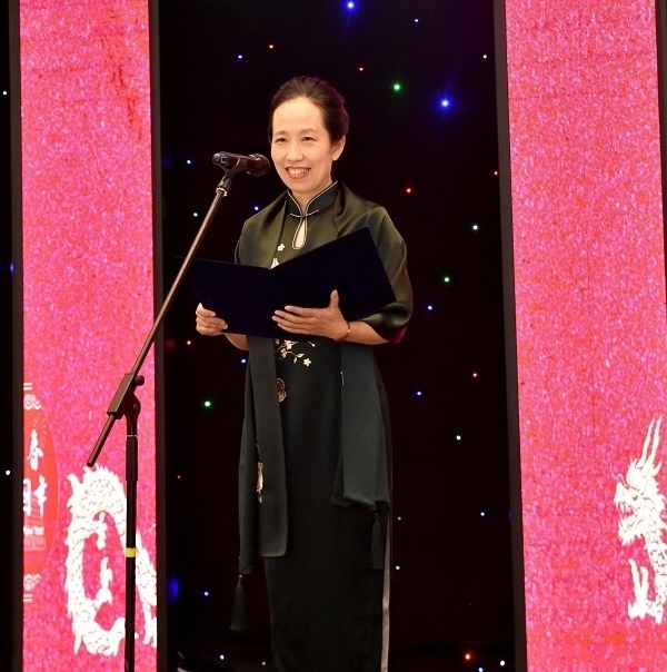 中國駐阿拉木圖總領事蔣薇致辭。中國駐阿拉木圖總領館供圖