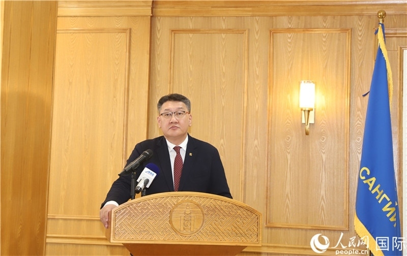 扎布赫楞部長(zhǎng)致辭。人民網(wǎng)記者 霍文攝