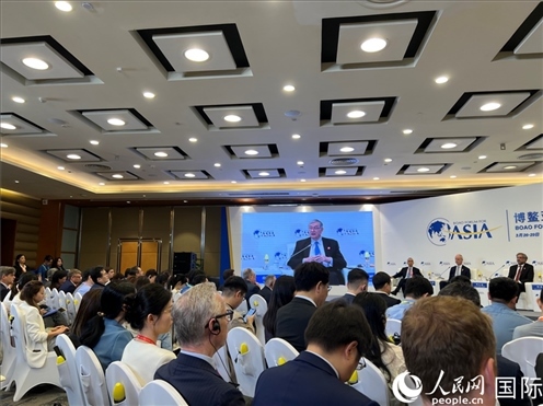 3月27日，博鰲亞洲論壇2024年年會“全球地緣政治展望”分論壇現(xiàn)場。人民網(wǎng) 艾里士攝