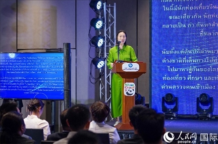 中國駐泰國大使館公使銜參贊常禹萌致辭。（普拉維攝）