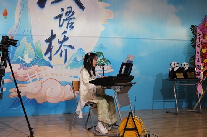 參賽選手在比賽中進(jìn)行中華才藝展示。