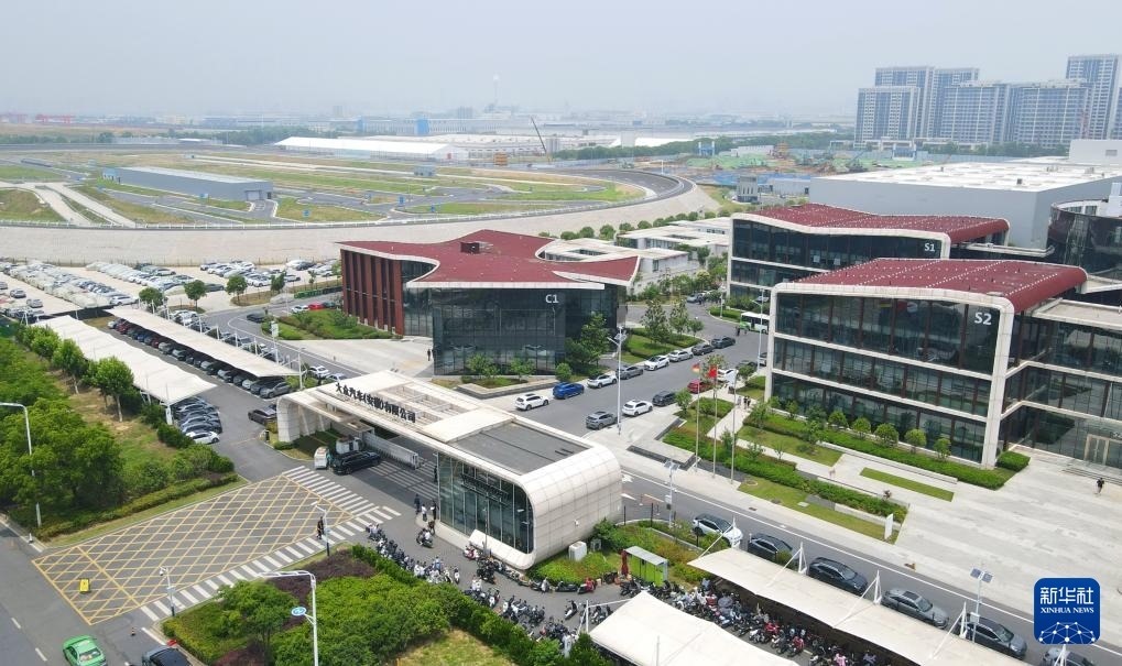 大眾汽車（安徽）有限公司外景（無人機照片，2024年6月7日攝）。新華社記者 郭晨 攝