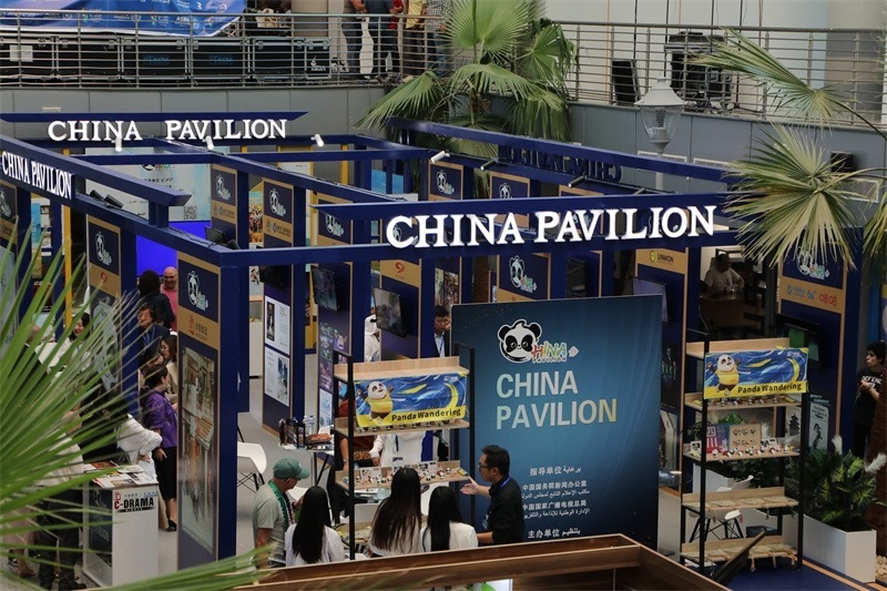 中國聯(lián)合展臺亮相阿拉伯廣播電視節(jié)。主辦方供圖