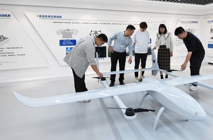 這是中科安飛（合肥）科技有限公司生產(chǎn)的無(wú)人機(jī)產(chǎn)品。（2024年5月16日攝）新華社發(fā)（郭如琦 攝）