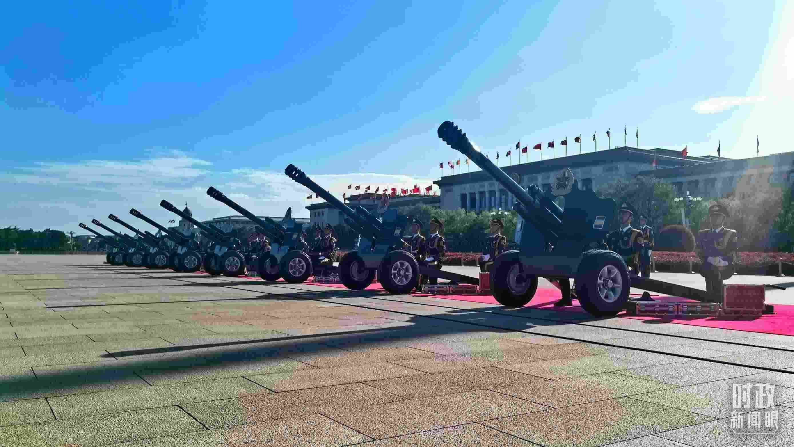 △天安門廣場的禮炮。（總臺央視記者王子杭拍攝）