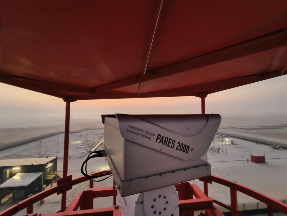 紅外線氣體監(jiān)測及智能預警系統(tǒng)主設備。振華石油供圖