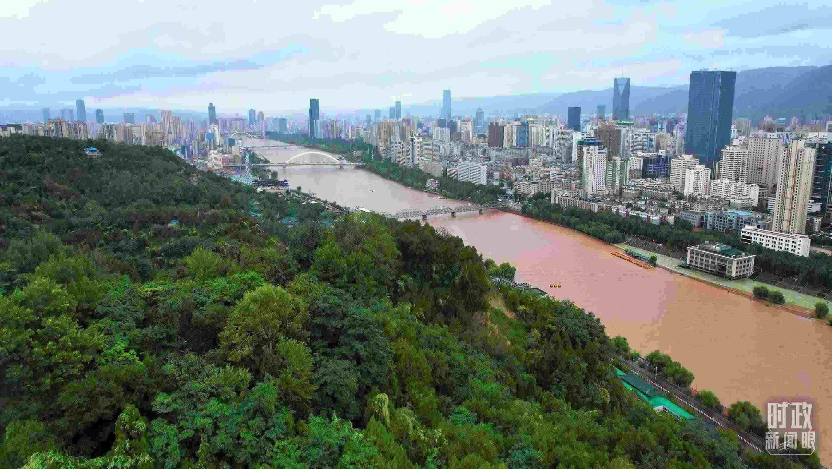 △黃河蘭州段。（總臺央視記者范凱拍攝）