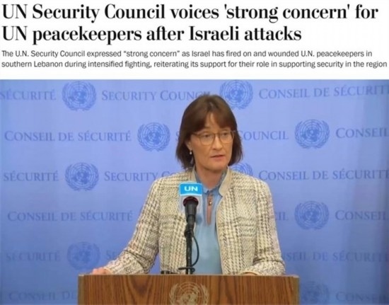 《華盛頓郵報(bào)》報(bào)道截圖（題圖為本月安理會(huì)輪值主席、瑞士常駐聯(lián)合國(guó)代表帕絲卡萊·貝里斯維爾）