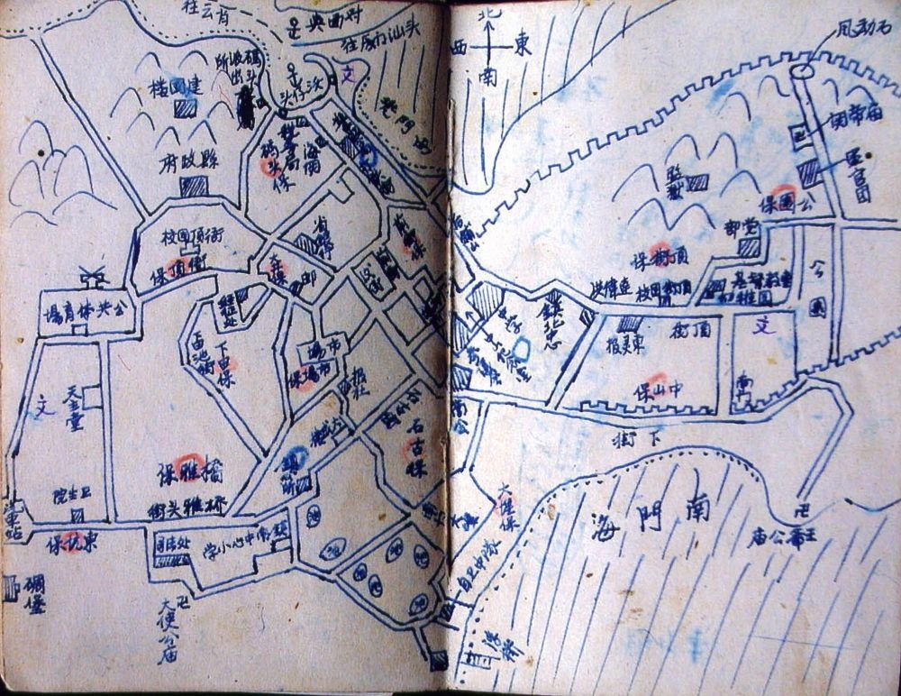 谷文昌在筆記本上繪制的東山建設(shè)規(guī)劃圖（資料照片）。
