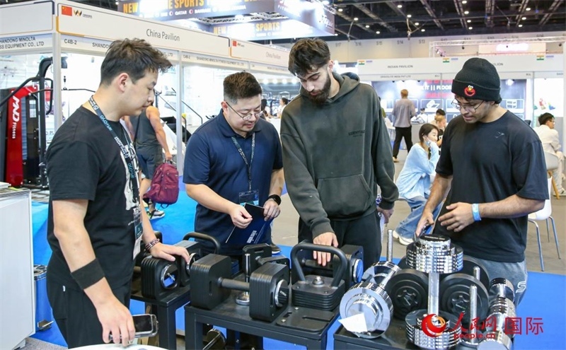 中國(guó)展臺(tái)一角。人民網(wǎng)中東中心分社塔里克·易卜拉欣攝