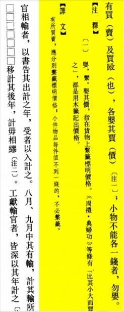 △“買賣的時候，應分別掛上價格標簽標明價格，小件物品每件不到一錢的，不必懸掛標簽。”