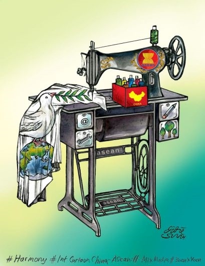 單幅卡通一等獎(jiǎng)獲獎(jiǎng)作品。（主辦方供圖）