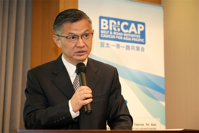 鄭學方作主旨演講。主辦方供圖