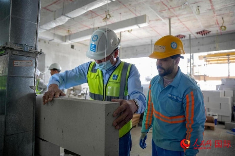 砌墻。人民網(wǎng)塔里克·易卜拉欣攝