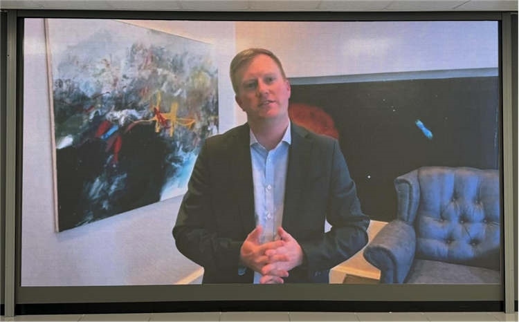 麥克弗森部長通過視頻表達(dá)對中南基建合作前景和未來了良好祝愿。中國銀行約翰內(nèi)斯堡分行供圖