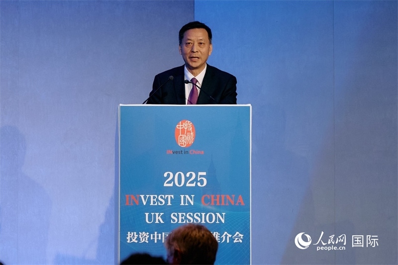 中國駐英國大使館經(jīng)濟商務(wù)公使余本林發(fā)表致辭。楊浩鵬攝