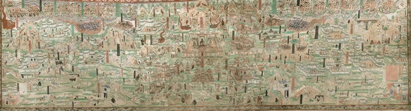 莫高窟第61窟內(nèi)的《五臺山圖》。